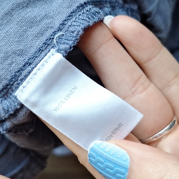 Pure Jill 100% Linen Light Blue Capri Pant Size Xs - Picture 6 of 7